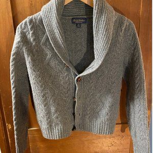 100% wool cable-knit Brooks Brothers cardigan